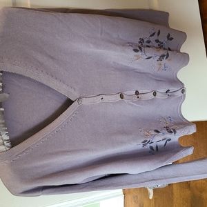 Light lilac grey 100% silk cardigan